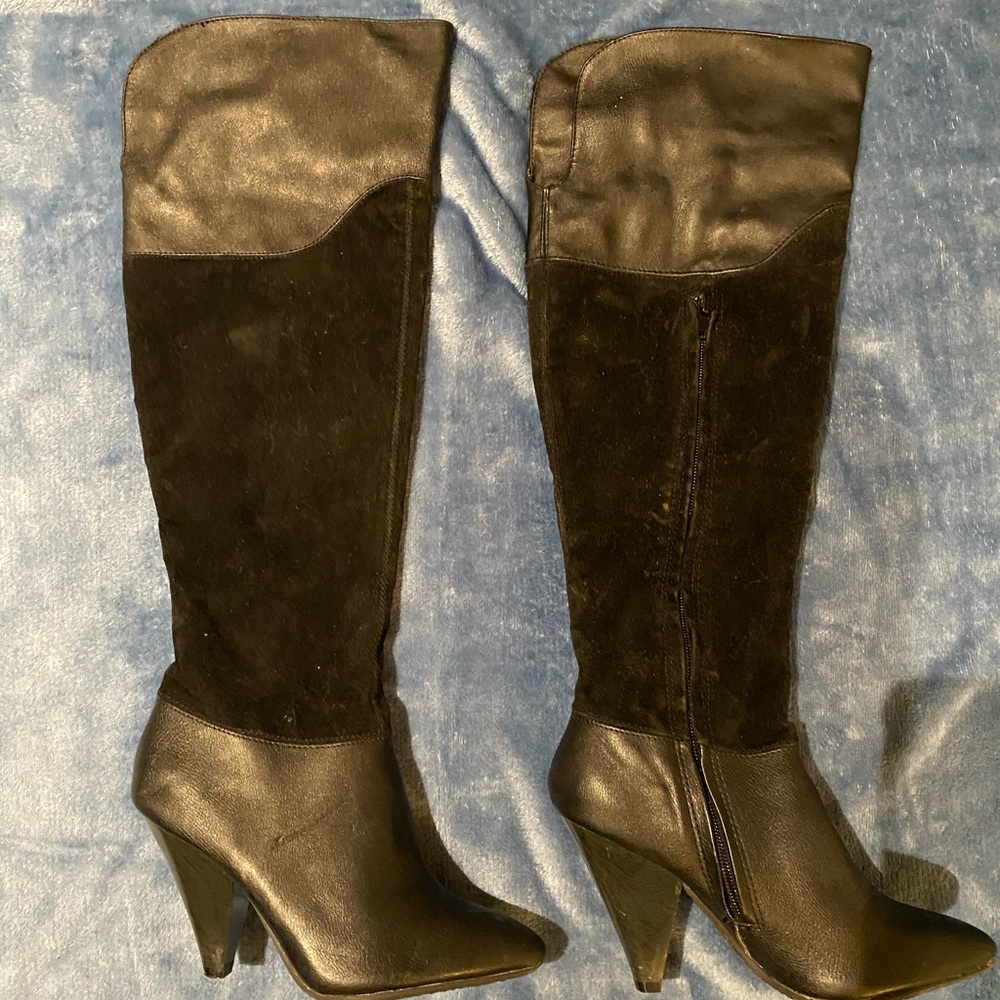 Black over the knee boots size 6